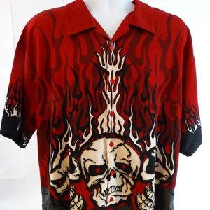 Steve and Barry Club Shirt Skulls and Flames